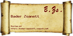 Bader Zsanett névjegykártya